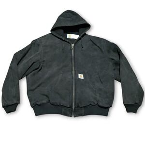 Vintage Distressed Carhartt Canvas Quilt Hooded Duck Jacket Men's 2XL JQ1005